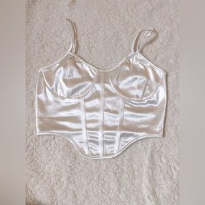 SHEIN Unity Curved Hem Satin Cami Top